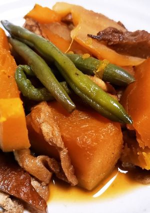 簡単♪︎かぼちゃとじゃがいもの煮物♡-レシピのメイン写真