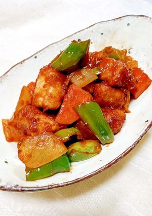 ケチャップ風味の鶏肉の竜田揚げ♡-レシピのメイン写真