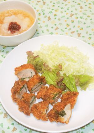 しそ巻きチキンカツと梅おろしのつけつゆ-レシピのメイン写真