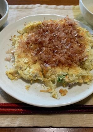 豆腐とおからパウダーのお好み焼き風-レシピのメイン写真