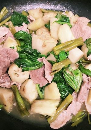 ◇簡単☆白茄子と空芯菜の豚肉中華炒め♪◇-レシピのメイン写真