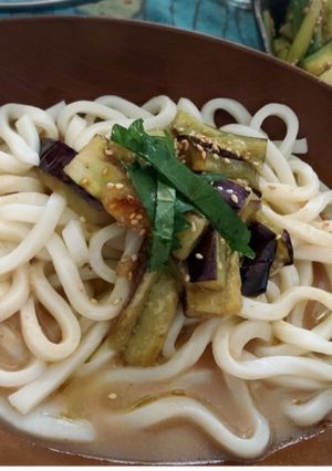 茄子の冷やし胡麻うどん-レシピのメイン写真