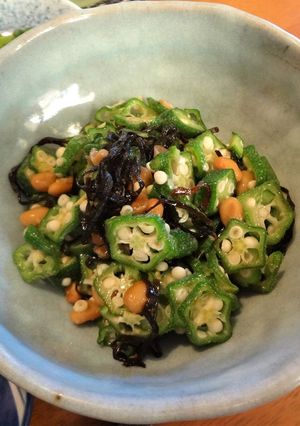 刻んで混ぜるだけ！『ねばねばおくら納豆』-レシピのメイン写真