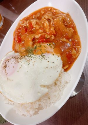 ハッシュドポーク 目玉焼き乗せ-レシピのメイン写真