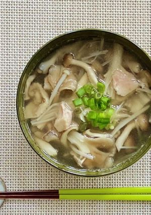 きのこのお吸い物＊焼き鳥缶で簡単-レシピのメイン写真
