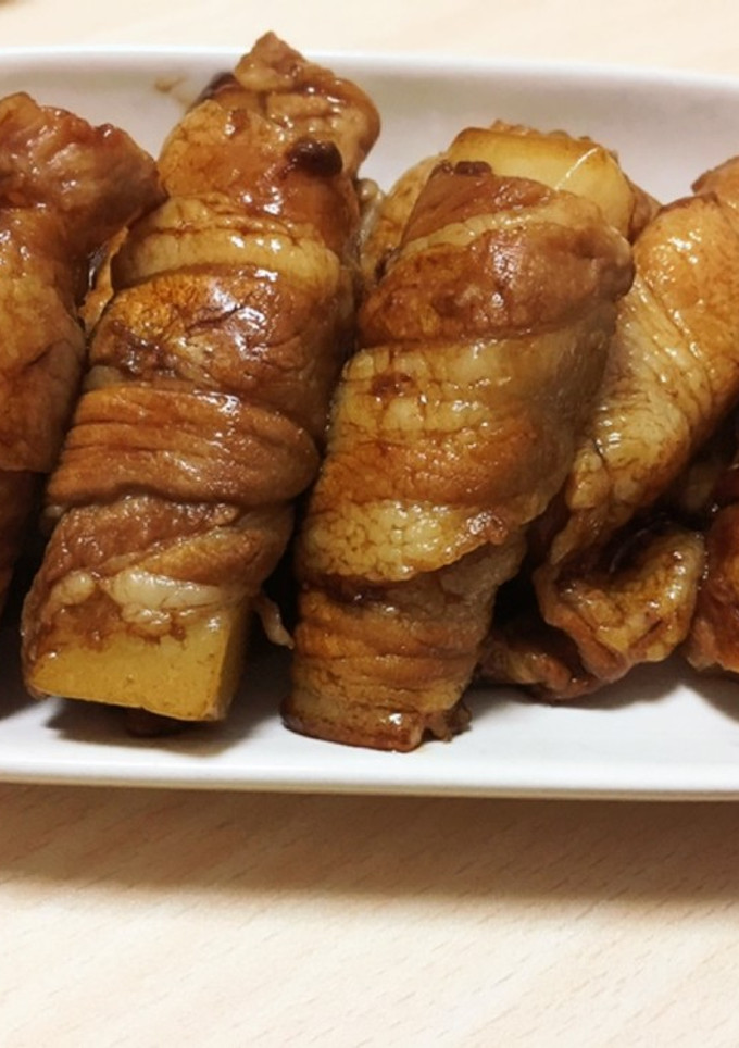 簡単おかず:豚バラ厚揚げの照り焼き-レシピのメイン写真