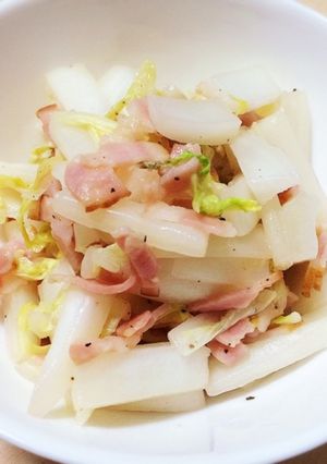 簡単おかず:白菜ベーコンサラダ-レシピのメイン写真
