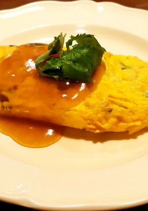 半干しえのき茸と三つ葉のオムレツ-レシピのメイン写真