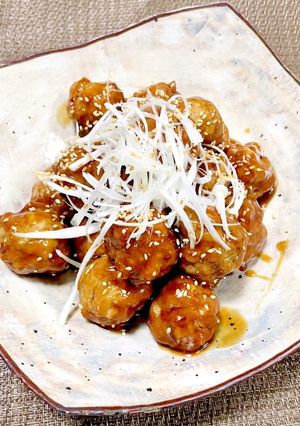 蓮根シャキシャキ豚肉団子の甘酢あんかけ-レシピのメイン写真