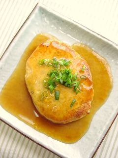 鶏挽肉と厚揚げのあんかけバーグ。-レシピのメイン写真