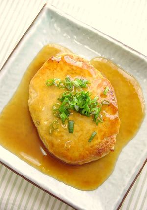 鶏挽肉と厚揚げのあんかけバーグ。-レシピのメイン写真