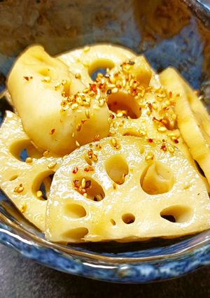 胡麻油が香る！蓮根の麺つゆ漬け-レシピのメイン写真