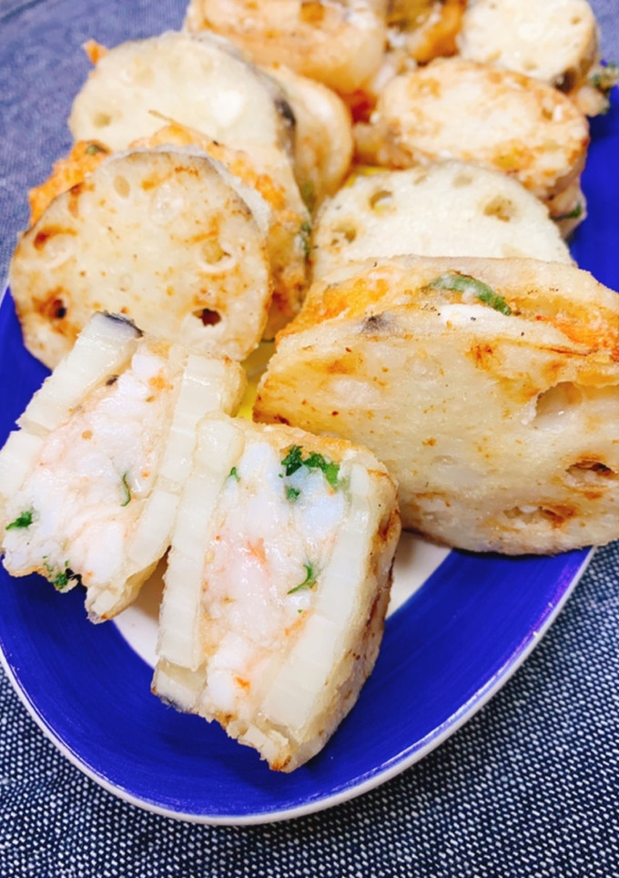 蓮根とえびの挟み揚げ♪-レシピのメイン写真