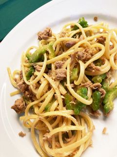 ツナとゴーヤの和風マヨパスタ-レシピのメイン写真