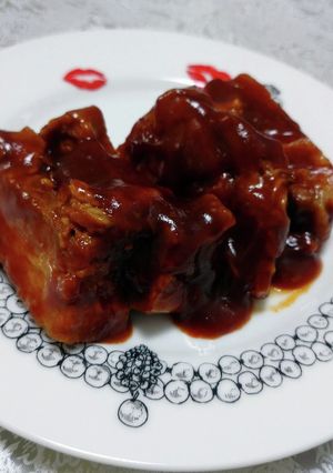 豚バラブロックでスペアリブ風BBQ煮-レシピのメイン写真