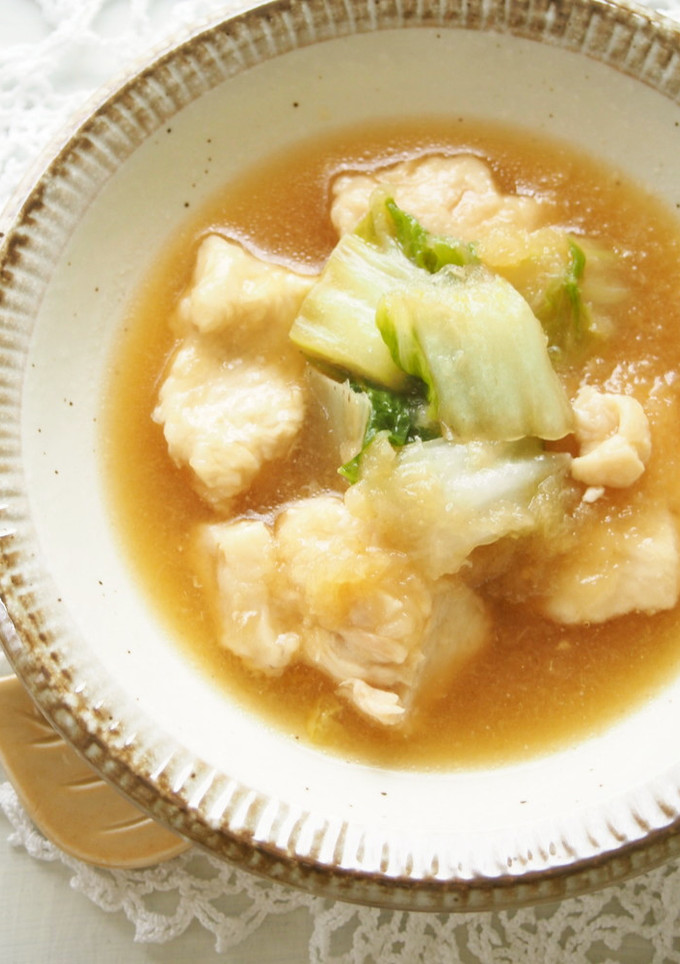 煮るのは8分！胸肉と白菜のおろし煮♪-レシピのメイン写真
