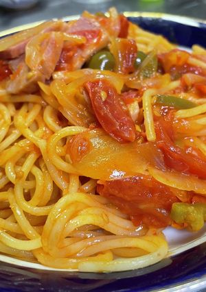 農家のミニトマトたっぷりナポリタン-レシピのメイン写真