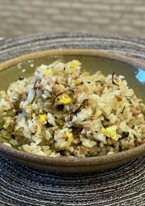 まな板いらず！挽肉と高菜のチャーハン-レシピのメイン写真