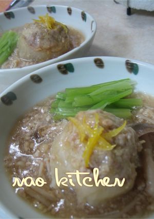 甘み凝縮✿かぶの肉詰めキノコあんがけ-レシピのメイン写真