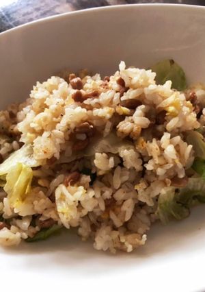 簡単☆納豆•しらす•レタス炒飯-レシピのメイン写真