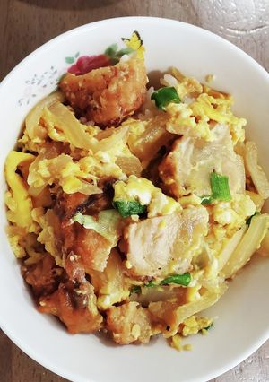 唐揚げリメイク♪『唐揚げで親子丼』-レシピのメイン写真