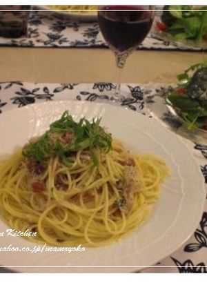 梅・しそ・おじゃこのパスタ・・ぺペロン-レシピのメイン写真