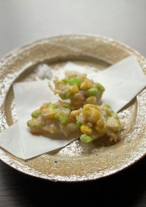 そば打粉を使ってかき揚げ-レシピのメイン写真