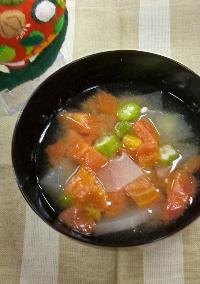 冬瓜と夏野菜の冷やしみそ汁-レシピのメイン写真
