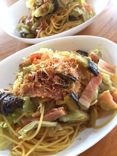 簡単!キャベツとナスの和風パスタ-レシピのメイン写真