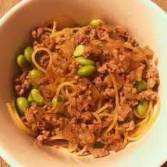 枝豆とひき肉のパスタ-レシピのメイン写真