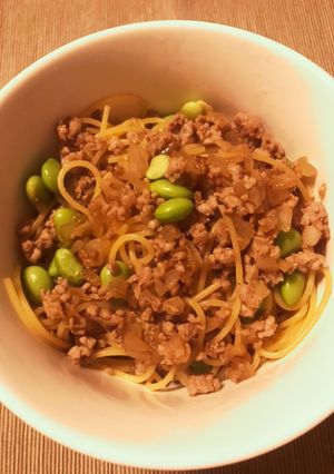枝豆とひき肉のパスタ-レシピのメイン写真