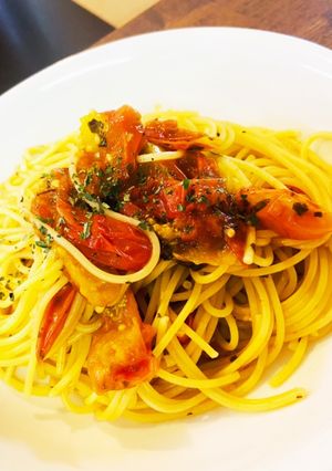 トマト大量消費！材料3つ！トマトパスタ-レシピのメイン写真