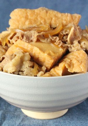 肉100gで4人分⁉︎厚揚げ入♪節約牛丼-レシピのメイン写真