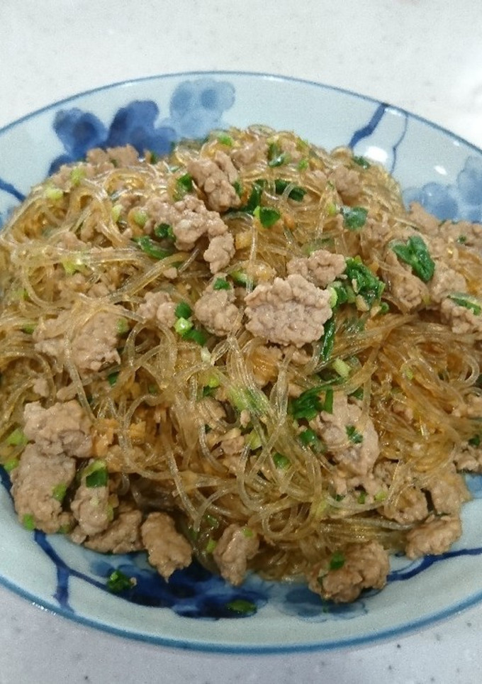 青ネギたっぷり☆ひき肉と春雨の炒めもの♪-レシピのメイン写真