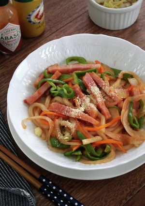 レンジで1発!ナポリタンうどん-レシピのメイン写真