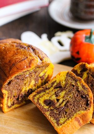 焼くまで10分♪南瓜の２色パウンドケーキ-レシピのメイン写真
