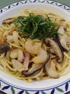 椎茸と海老の和風パスタ-レシピのメイン写真