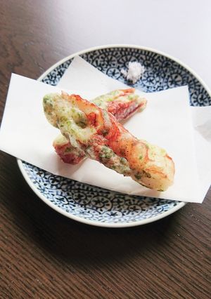 そば打粉で天ぷら(ちくわの磯辺揚げ)-レシピのメイン写真