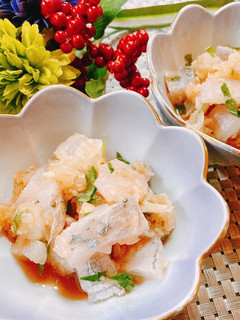 太刀魚(お刺身)の薬味おろしポン酢和え-レシピのメイン写真
