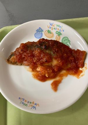 【保育園給食】あじのトマトチーズ焼き-レシピのメイン写真