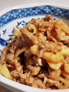 れんこん豚肉のニンニク味噌炒め☆簡単副菜-レシピのメイン写真