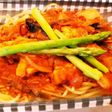 簡単!野菜とチキンの具沢山トマトパスタ