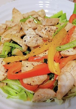 野菜たっぷり胸肉と野菜のバターガーリック-レシピのメイン写真