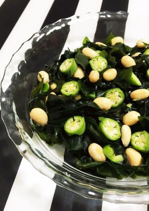 オクラ・わかめ・大豆のサラダ 簡単一品-レシピのメイン写真