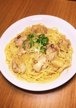 鶏モモにんにくピリ辛パスタ-レシピのメイン写真