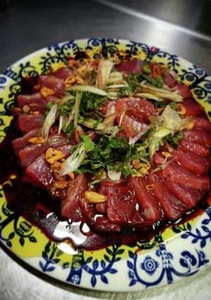 鰹のニンニクとバルサミコ酢オリーブ油！-レシピのメイン写真