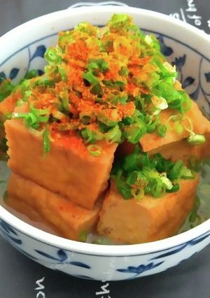 山盛りネギのせ☆すき焼き風☆ピリ辛厚揚げ-レシピのメイン写真