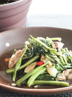 ごはんが進む!豚肉と空心菜の炒め物-レシピのメイン写真