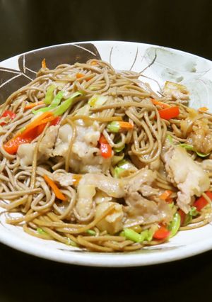 時短簡単☆日本蕎麦の焼きそばピリ辛中華風-レシピのメイン写真