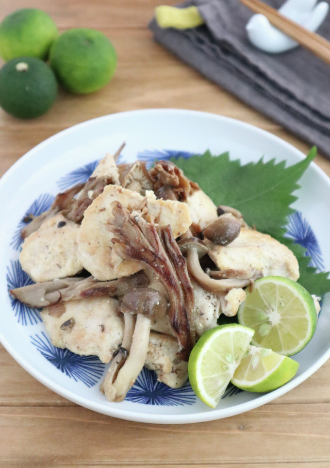 鶏むね肉ときのこのうま塩すだち風味-レシピのメイン写真